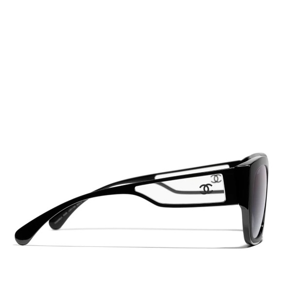 CHANEL Irregular Sunglasses CH5430 Clear Black/Grey Gradient - Picture 3 of 5
